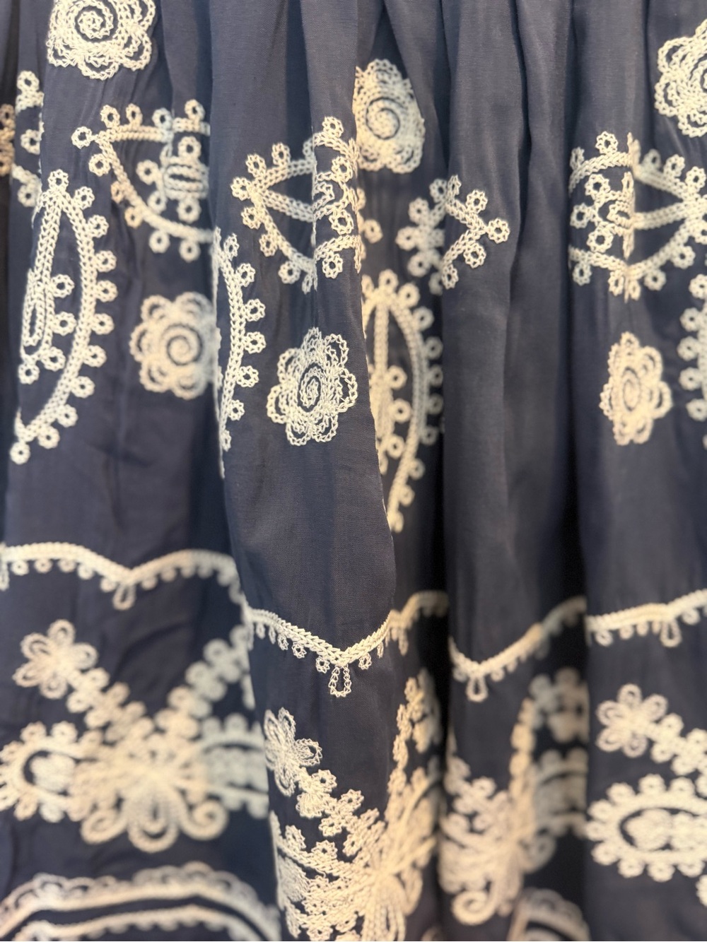 Navy Embroidered Circle Skirt with Embroidered Detail (0016) - Picture 4 of 5